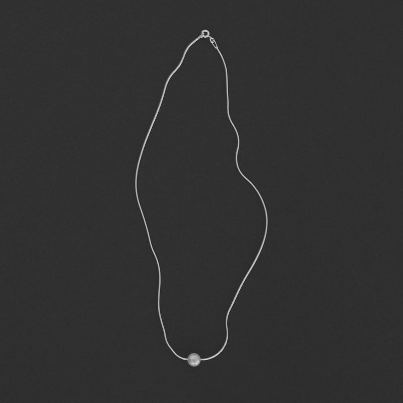 Freshwater pearl and delicate sterling silver snake chain necklace handcrafted in Australia — Tahlais 